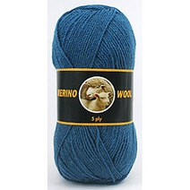 코디뜨개실 메리노울5P 뜨개실 DIY 패키지, 메리노울 5P-4볼 #1245 터키색100% Superwash 메리노울
