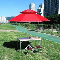이세이브 다용도로 사용가능한 대형 팔각 이중파라솔, 230 고정 파라솔[레드]
