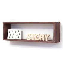 원목 중형 큐브 벽선반/인테리어선반, 브라운