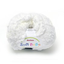 나은몰 소프트베베 80g 극세사 뜨개실 털실, 낱볼 01 화이트
