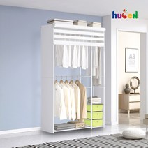 휴센 갤럭시 서랍형 1270B 드레스룸 옷장, 1270B그린+측판+콤비 롤스크린