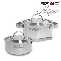 키친아트 네스피아 통5중 냄비SET, 컨텐츠 참조, 냄비 2종(16cm+18cm)