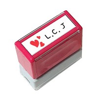 애플시드 직사각 네임스탬프 의류용스탬프 주문제작 스탬프, 직사각 레드 블루잉크, 1개