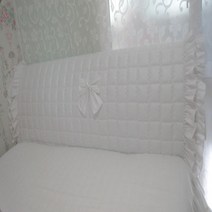 러블리하우스 침대헤드커버 맞춤제작, 사각화이트 이중프릴, 가로160센티미만