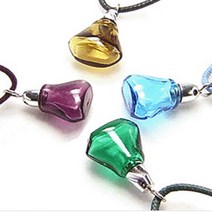 허브스프레이 아로마목걸이 크리스탈 금속 목각 아로마오일사용, 크리스탈사각, 퍼플