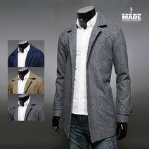 메이드 FR_모직 체크 싱글 코트 8135