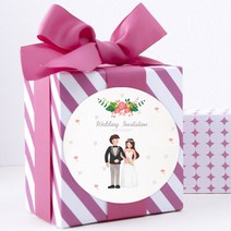 더굿데이 웨딩스티커 결혼답례품선물포장 청첩당 포장데코스티커, 04 큐티웨딩 베이직형48mm-20장