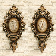 엔틱 벽장식 천사촛대 A+B, 혼합색상