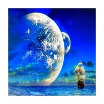 [1+1 액자증정] 톡톡보석십자수 3D 풍경시리즈 DIY 액자 세트, 항해, 40x30