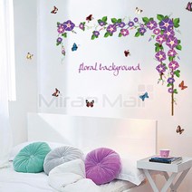 미래몰 플로랄 꽃무늬 포인트 벽지 스티커, 나팔꽃