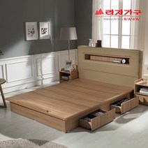 라자가구 베스트 LED조명침대 크림슨 아이크 + 채움H 독립매트리스 슈퍼싱글침대 퀸침대, 04.아이크LED 서랍형침대 퀸Q_초코브라운, 01.프레임(매트리스별도구매)