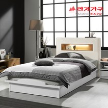 라자가구 베스트 LED조명침대 크림슨 아이크 + 채움H 독립매트리스 슈퍼싱글침대 퀸침대, 03.아이크LED 평상형침대 슈퍼싱글SS_화이트, 02.채움H 독립매트