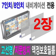 (1+1) 7인치 8인치 내비게이션 액정보호필름(지문방지 투명필름) (국내에서 직접 생산), 1. 7인치(투명 Hard Costing필름)