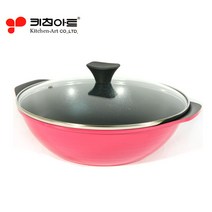 키친아트 통주물 멀티웍 볶음팬 전골냄비 궁중팬, 멀티웍28cm-핑크, 핑크