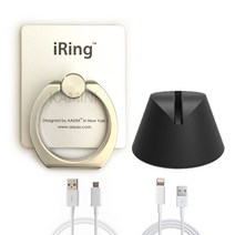[iRing] 정품 아이링 오리지널+아이링독 거치대 세트(케이블증정), 세트1_펄화이트아이링/독, 1set