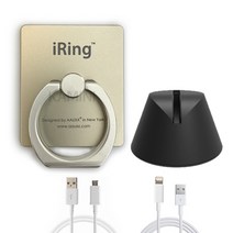 [iRing] 정품 아이링 오리지널+아이링독 거치대 세트(케이블증정), 세트1_샴페인골드아이링/독, 1set