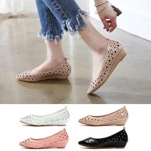 VN-V2 에나멜 펀칭 웨지 단화 2.8cm