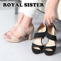 [RS]B1B 817 8cm 토오픈 가보시 밴딩 부티 샌들힐
