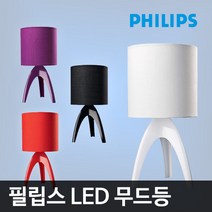 필립스 LED 학승용 스탠드 인테리어 무드등, 07_필립스 LED테이블스탠드 이사카 43228 5W 레드(램프 E14 주광색)