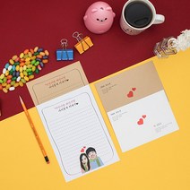 후아미 커플목도리 포토사진 제작 편지지 세트 15cm x 21cm, 혼합색상(편지봉투), 10매
