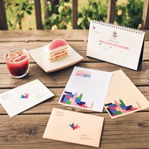 후아미 테트리스 제작 편지지 세트 15cm x 21cm, 크라프트(편지봉투), 10매