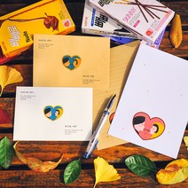 후아미 빼빼로뽀뽀 포토사진 제작 편지지 세트 15cm x 21cm, 혼합색상(편지지), 10매