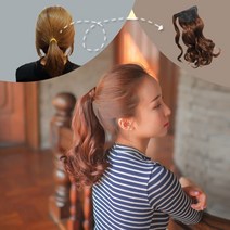 투애니위그 포니테일 묶음머리 시크릿웨이브, 투톤브라운, 1개