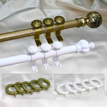 리빙존 아일렛 핀링형 린넨록 암막커튼, 4_커튼봉세트:화이트봉:굵기Ø25㎜ 10호(최소160㎝~최대300㎝)