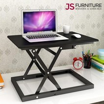 JS리빙 스탠딩 테이블 침대 사이드 이동식 소파 원목 높이 조절 데스크 협탁 보조 책상 노트북 컴퓨터 조립식 간이 탁자 카페 식탁 베드 학생 학교 거실 스터디 60x40x45, 블랙