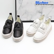 블리슈 홀릭 태슬 슬립온 3cm 가죽 큐빅 블링블링 데일리
