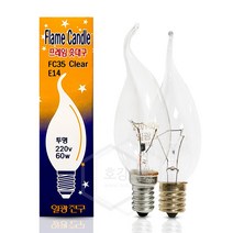 일광전구 일광 백열 촛불구 60W (220V) E14 E17 E26, E14(투명)_전구색(노란빛)