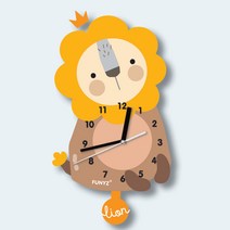 퍼니즈 어썸프렌즈 움직이는 추시계(벽시계 단품) 무소음, 사자(시계단품)