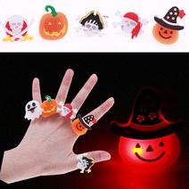 할로윈 젤리 반지 뱃지 벳찌 소품 선물 브로치 LED, 05-할로윈젤리반지50개입(호박)