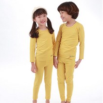 올챙이 에어로웜_머스타드 아동 주니어 보온 기모내의 상.하의 기능성 실내복