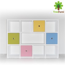 트리퍼니가구 3단 1600 책장 - 두께36T 고급데코시트지, 도어추가/블루