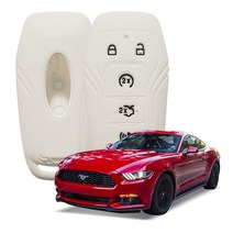 카포카 포드 머스탱 전용 5버튼 실리콘 스마트키케이스 키홀더, 포드머스탱5버튼 화이트