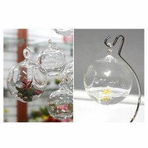 화분백화점 화병 생활유리 유리볼 행잉걸이 LB 195, LB 195-10(1개)유리만