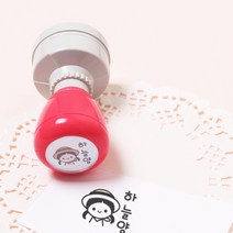 두루디자인 베이직 빅 원형 스탬프, 핫핑크, 잉크 청보라
