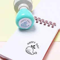 두루디자인 베이직 빅 원형 스탬프, 민트, 잉크 충전안함
