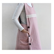 강남콩 데일리 누비 누빔 앞치마 겨울 도톰한원단 원피스 조끼스타일, 핑크, 1개