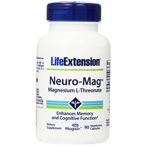 Life Extension 라이프 익스텐션 뉴로-매그 마그네슘 L-트레오네이트 90정, 1개