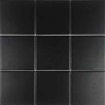 타일닷컴 자기질 모자이크 바닥/벽 타일 98x98 정사각 컬러타일 주방타일 욕실타일 인테리어타일, 4.무광블랙(9조각)-1장, 1장