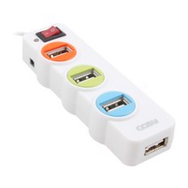 COSY 신호등 USB 4포트 허브 UH1226 USB허브, 화이트