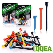 카시야 칼라 나무 골프티 사이즈혼합 100개, 롱롱50개＋숏50개