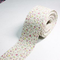 리본디자이너 원단리본, 04-잔꽃화이트[폭40mm], 50cm