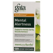 가이아허브스 멘탈 얼러트니스 글루텐 프리 베지테리안 리퀴드 파이토-캡, 60개입, 1개