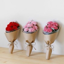 비누꽃 카네이션 7P 네츄럴 꽃다발, 연핑크