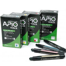 아피오 웰빙 물백묵 펜, 흰색, 10개
