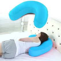 다기능 숙면 비즈베개쿠션, 블루, 1개