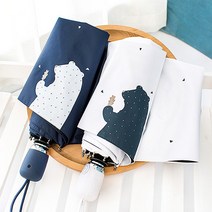 3단 전자동 베어 도트 3단우산.자외선차단 uv차단 3단우산